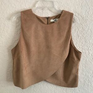 Suede Tan Crop Top